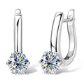 Sweetrain 1CT Moissanite Earrings for Women 925 Sterling Silver Plated 18k Gold Lab Diamond Hoop Earring Sparkling Jewelry Gift