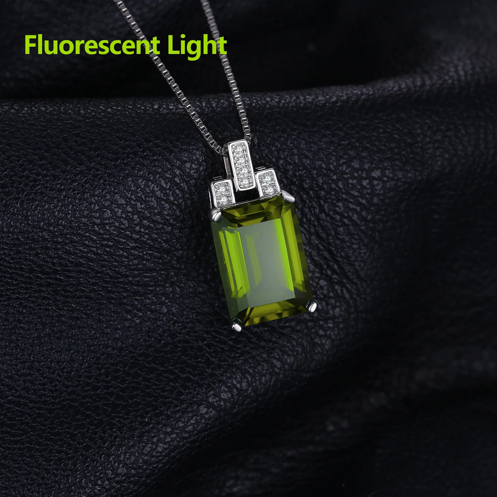 JewelryPalace 6ct Emerald Cut Nano Simulated Zultanite Color Change Diaspore Pendant Necklace 925 Sterling Silver Without Chain