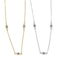 2018 sterling silver jewelry evil eye necklace lovely girl womrn eye charm choker pendant chain necklaces 35+10cm length