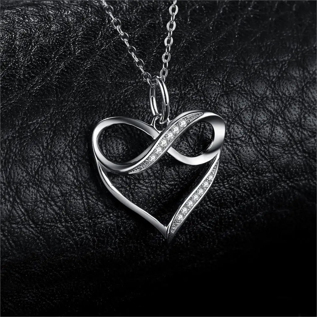 JewelryPalace Infinity Love Knot Heart 925 Sterling Silver Pendant Necklace for Womam Girl Fashion Fine Jewelry Gift No Chain