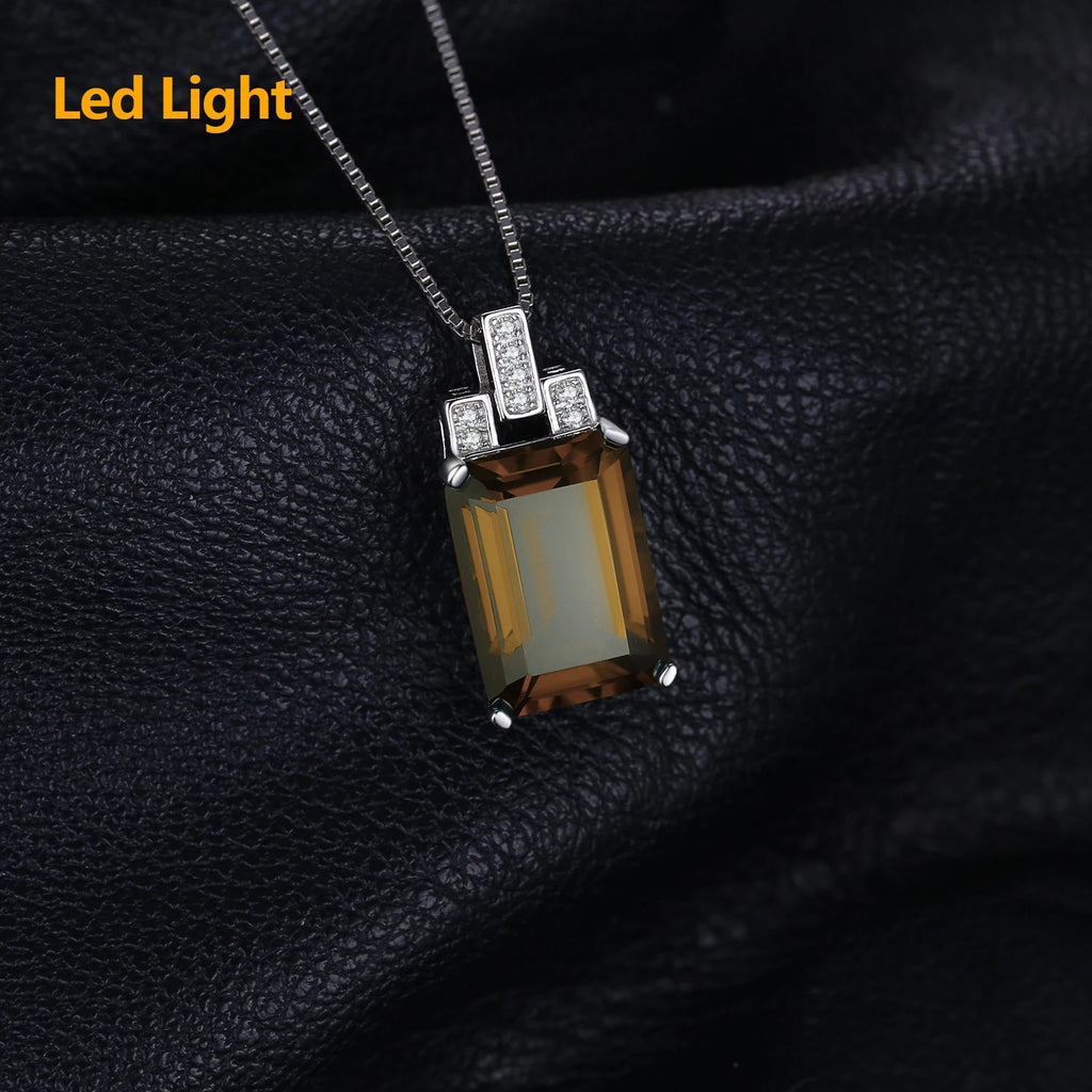 JewelryPalace 6ct Emerald Cut Nano Simulated Zultanite Color Change Diaspore Pendant Necklace 925 Sterling Silver Without Chain