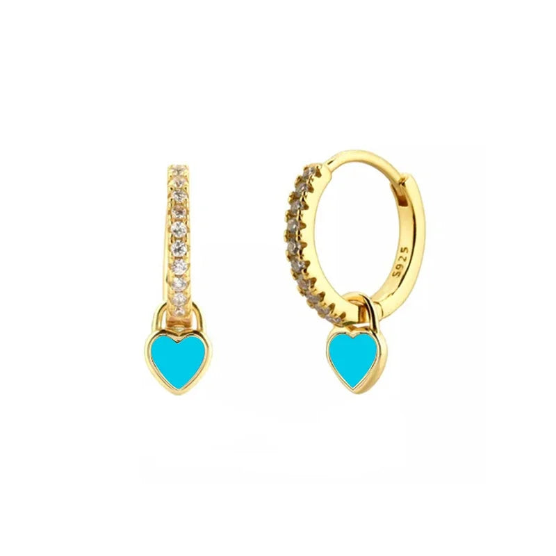 CRMYA Gold-color Clip Dangle Hoop Earrings For Women CZ Zircon Enamel Piercing Women's Earrings Set 2023 Jewelry Wholesale