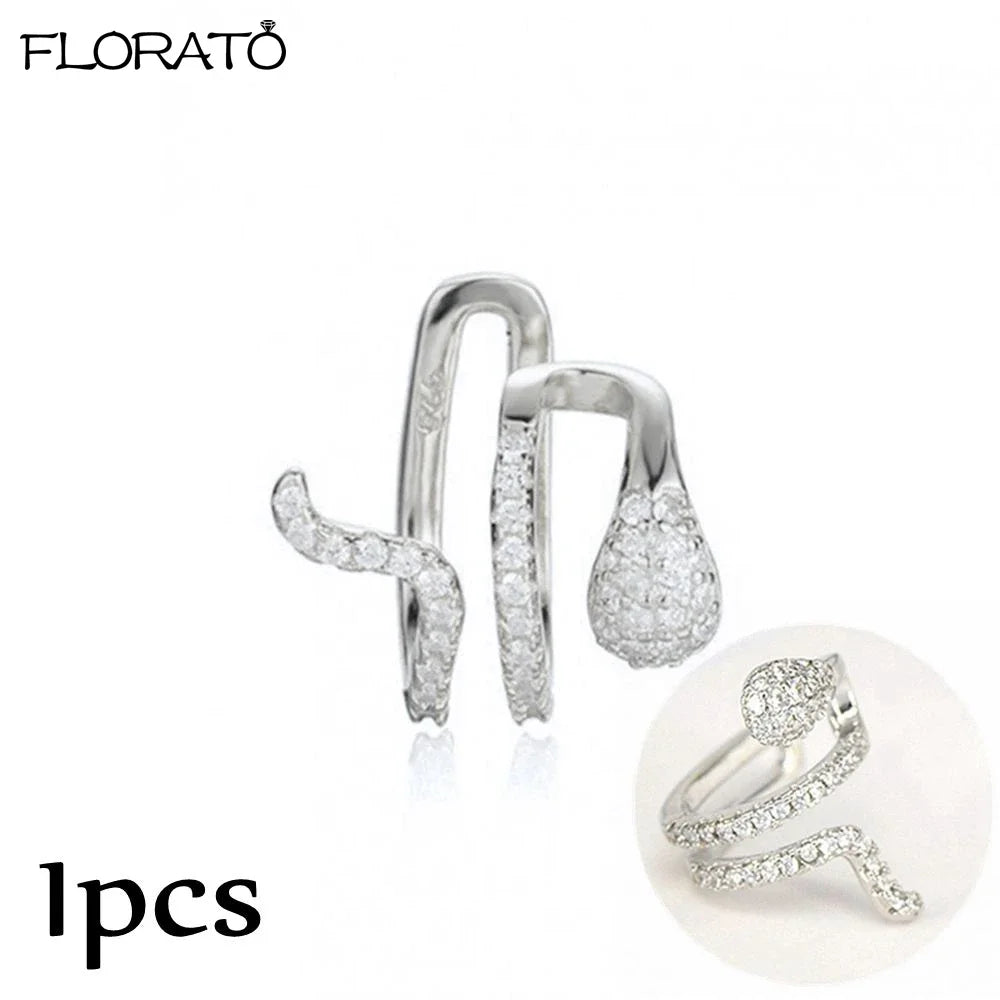 925 Silver Needle Snake Hoop Earrings for Women Trend Gold Earrings Colour Enamels Animals Crystal Pendant Earrings Jewelry Gift