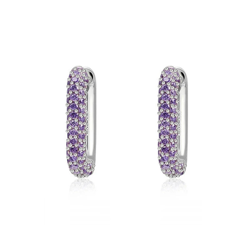 CRMYA Gold-color Clip Dangle Hoop Earrings For Women CZ Zircon Enamel Piercing Women's Earrings Set 2023 Jewelry Wholesale