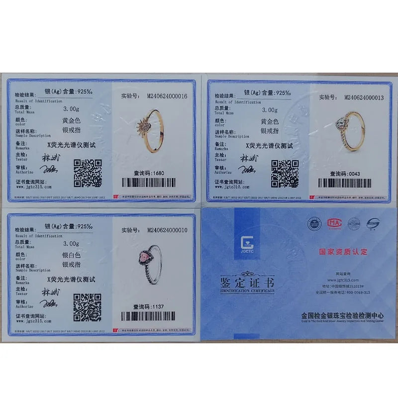 Classic Simple Christmas Birthday Gifts 925 Sterling Silver Gold Color Crown Heart-shaped Ring Exquisite Charm Women's Jewelry