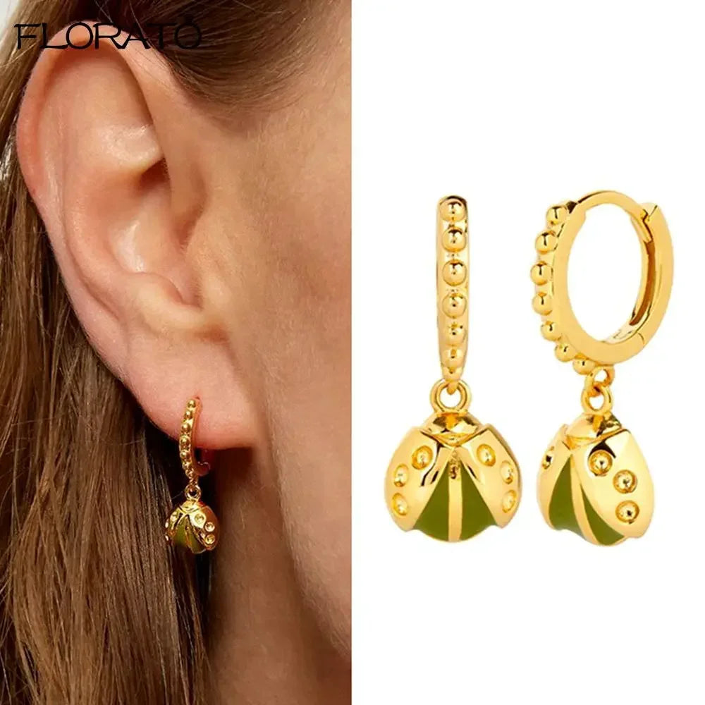 925 Silver Needle Snake Hoop Earrings for Women Trend Gold Earrings Colour Enamels Animals Crystal Pendant Earrings Jewelry Gift