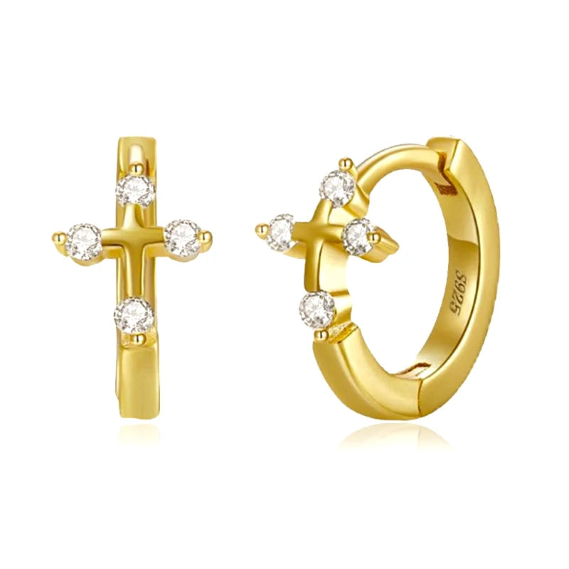 18K Gold-Plated Gold Earrings For Women 925 Sterling Silver Ear Needle Zircon Crystal Earrings Luxury Romantic Wedding Jewelry