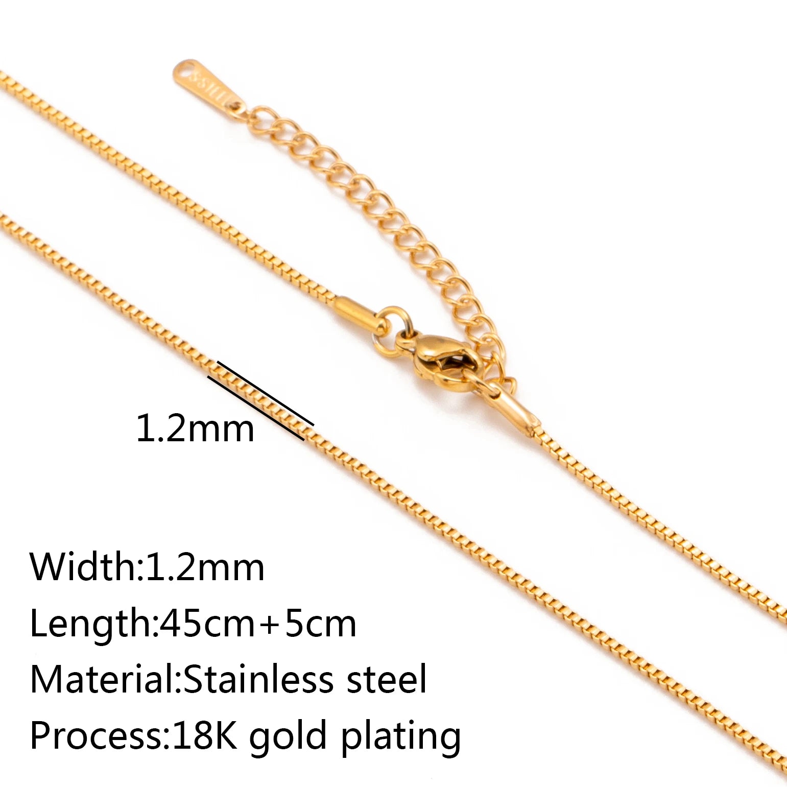 5pc 18K Gold Color PVD Plated Stainless Steel Cuba Cross O Ripple Twisted Chain Necklace Adjustable Chain DIY Necklace Wholesale