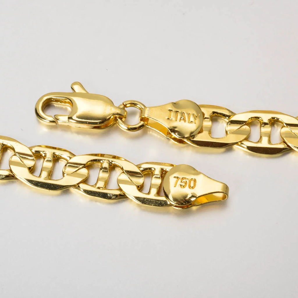 Punk Thick Chain Necklace Gifts Trendy Luxury Italy 750 18k Gold Plated Copper Link Women Dubai Jewelry Man Neck Party Gift