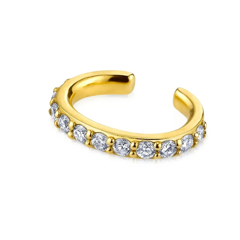 KEYOUNUO 1Pcs Gold Silver Filled Ear Cuffs Earrings For Women Pearl Zircon Fake Piercing Golden Clip Earring Jewelry Wholesale