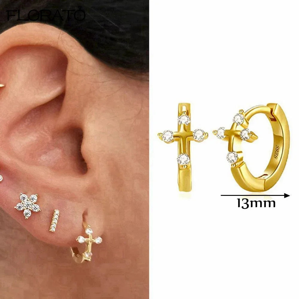 925 Silver Needle Snake Hoop Earrings for Women Trend Gold Earrings Colour Enamels Animals Crystal Pendant Earrings Jewelry Gift