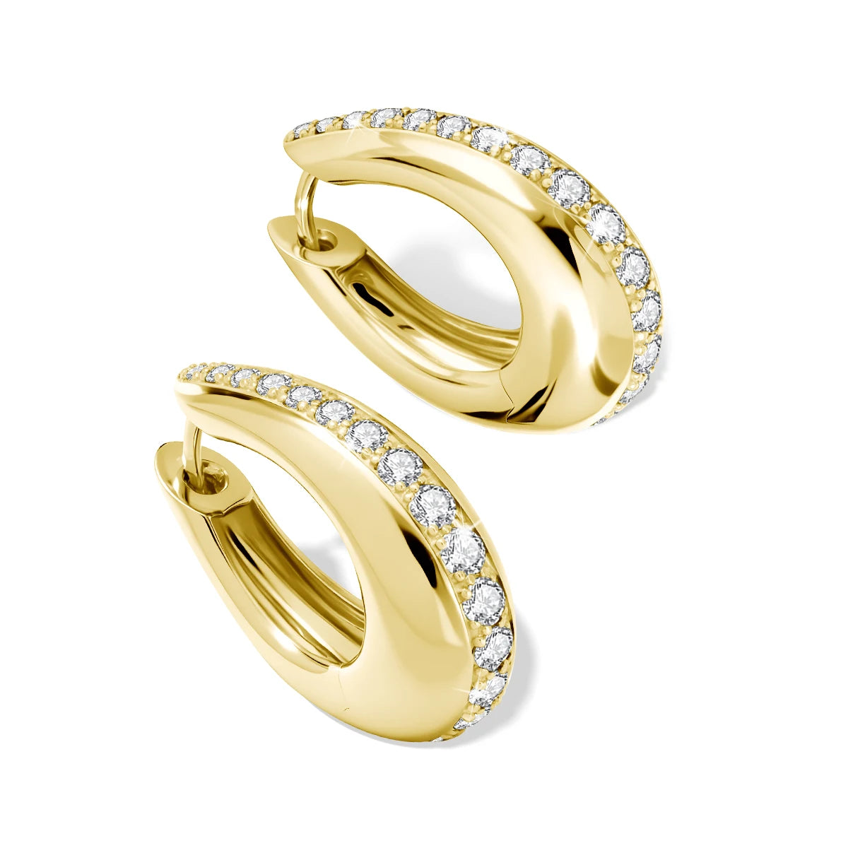14K Gold Filled Moissanite Chunky Hoop Earrings for Women Thick Teardrop Earring Hypoallergenic Non-fading Ear Jewelry