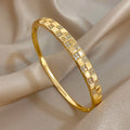 Luxury Multilayer Micro Inlaid Zircon Cuff Bracelet for Women Elegant Gold Plated Copper Stacked Bracelets Fashion Jewelry