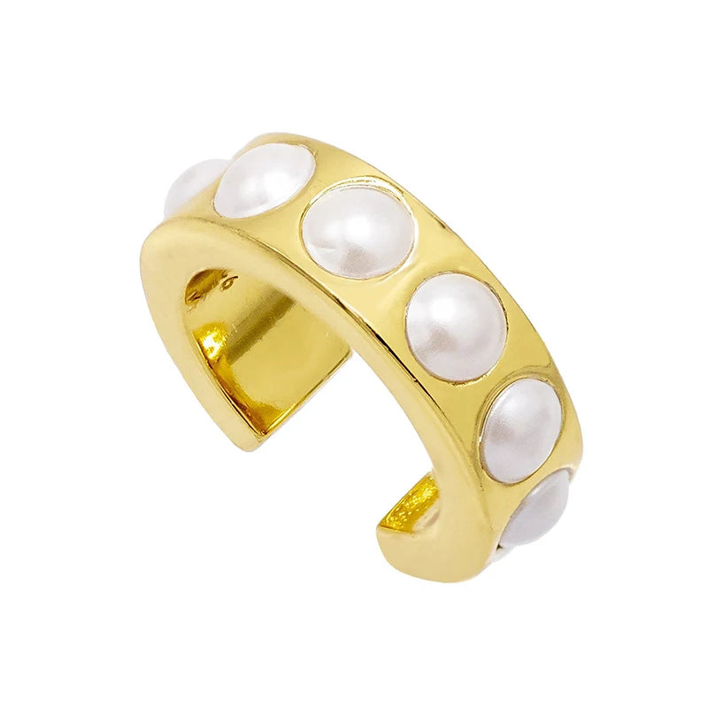 KEYOUNUO 1Pcs Gold Silver Filled Ear Cuffs Earrings For Women Pearl Zircon Fake Piercing Golden Clip Earring Jewelry Wholesale