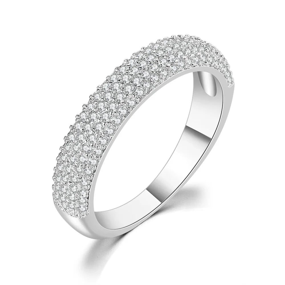 Hip Hop Cuban Link Ring For Women Dainty Gold Color Micro-inlaid Zircon Stacking Matching Ring Jewelry Fashion Accessories R720