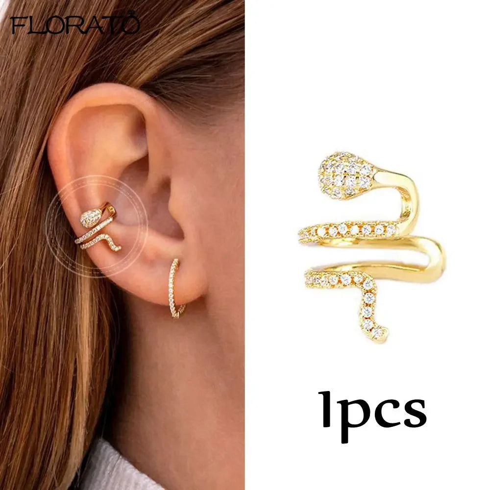 925 Silver Needle Snake Hoop Earrings for Women Trend Gold Earrings Colour Enamels Animals Crystal Pendant Earrings Jewelry Gift