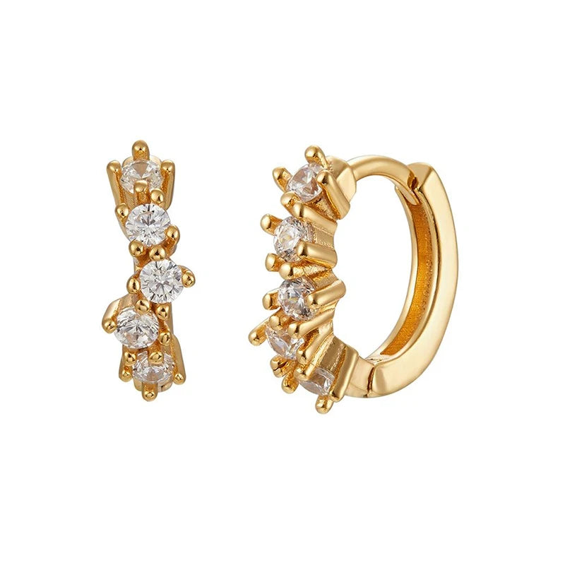 18K Gold-Plated Gold Earrings For Women 925 Sterling Silver Ear Needle Zircon Crystal Earrings Luxury Romantic Wedding Jewelry