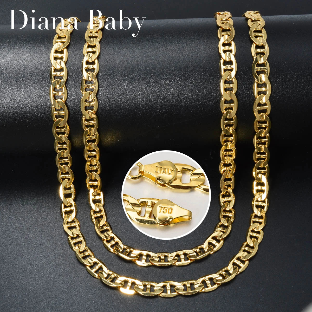 Punk Thick Chain Necklace Gifts Trendy Luxury Italy 750 18k Gold Plated Copper Link Women Dubai Jewelry Man Neck Party Gift