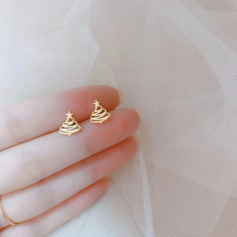 Lovely Small Earrings Piercings Wing Heart Stud Earrings For Women Gold Color 925 Silver Needles Ear Stud Jewelry For Teen Gift