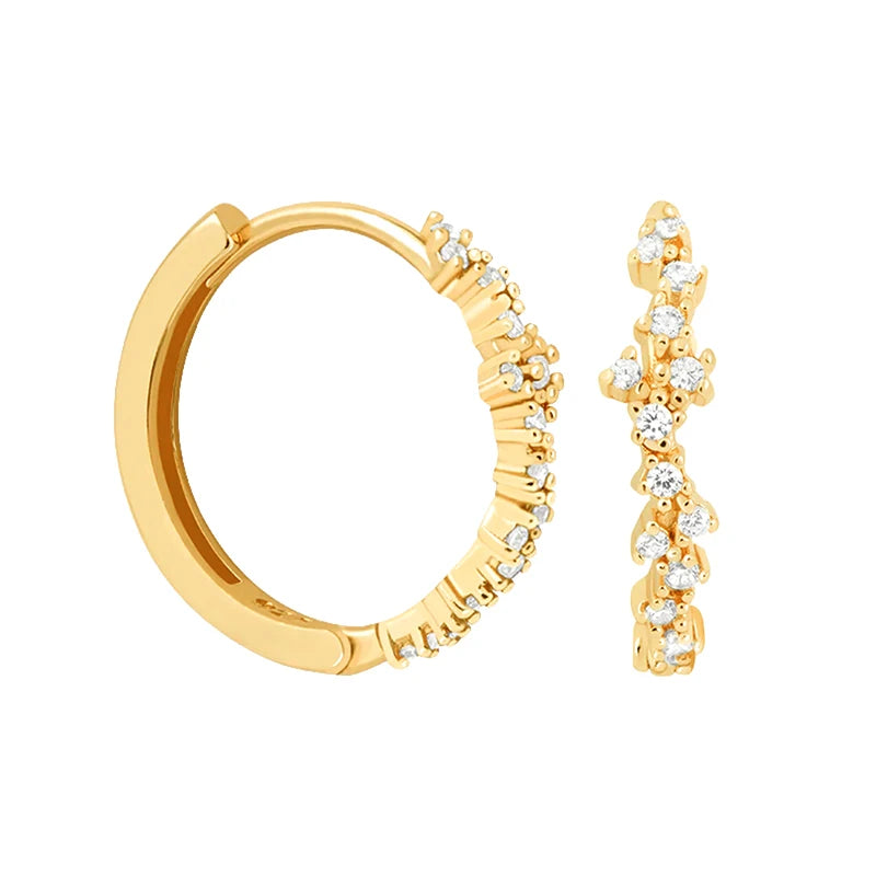 18K Gold-Plated Gold Earrings For Women 925 Sterling Silver Ear Needle Zircon Crystal Earrings Luxury Romantic Wedding Jewelry