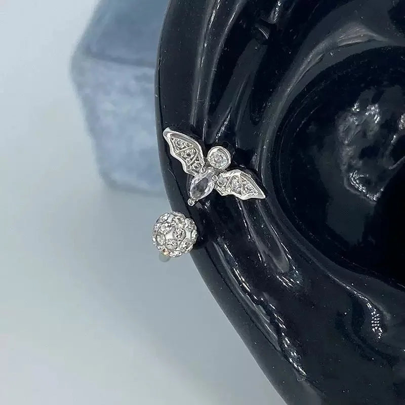 1 Pcs Pink Love Heart Wings Star Pendant Ear Bone Nail 316L Stainless Steel Piercing Earring Y2K Punk Jewelry Women Accessories