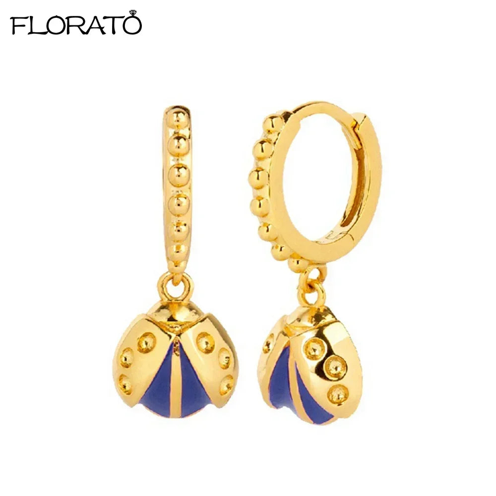 925 Silver Needle Snake Hoop Earrings for Women Trend Gold Earrings Colour Enamels Animals Crystal Pendant Earrings Jewelry Gift