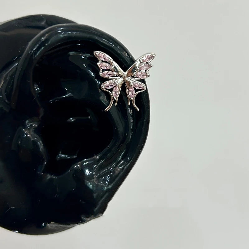 1 Pcs Pink Love Heart Wings Star Pendant Ear Bone Nail 316L Stainless Steel Piercing Earring Y2K Punk Jewelry Women Accessories