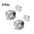 3 Pairs Crystal Strong Magnetic Ear Stud Clip Earrings for Men and Women Punk Round Zircon Magnet Earrings Non Piercing Jewelry