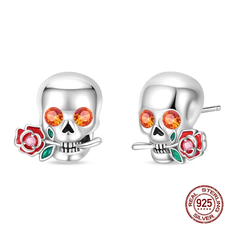 Classic 100% 925 Sterling Silver Wings Heart Inlaid Unicorn Women's Earrings Suitable for Birthday Party Anniversary Gift