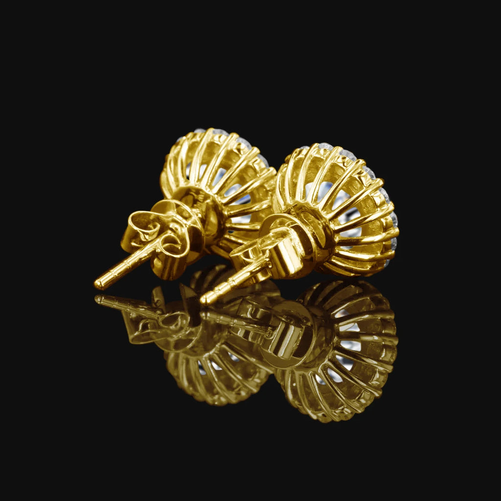 14K Gold Round Moissanite Stud Earring for Women K Gold Filled Engagement Wedding Daily Wear Jewelry Travel Gift for Girl