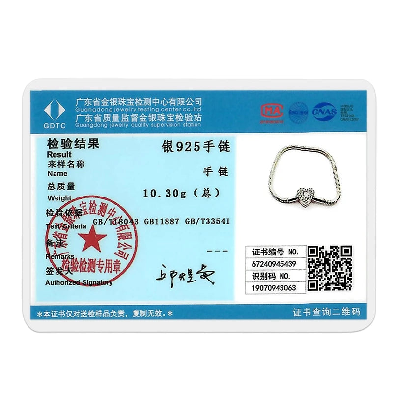 925 Sterling Silver Bracelets 17-20CM Original Leaf Clover Butterfly Heart Bracelet Fit DIY Charms Beads Fashion Women Jewelry