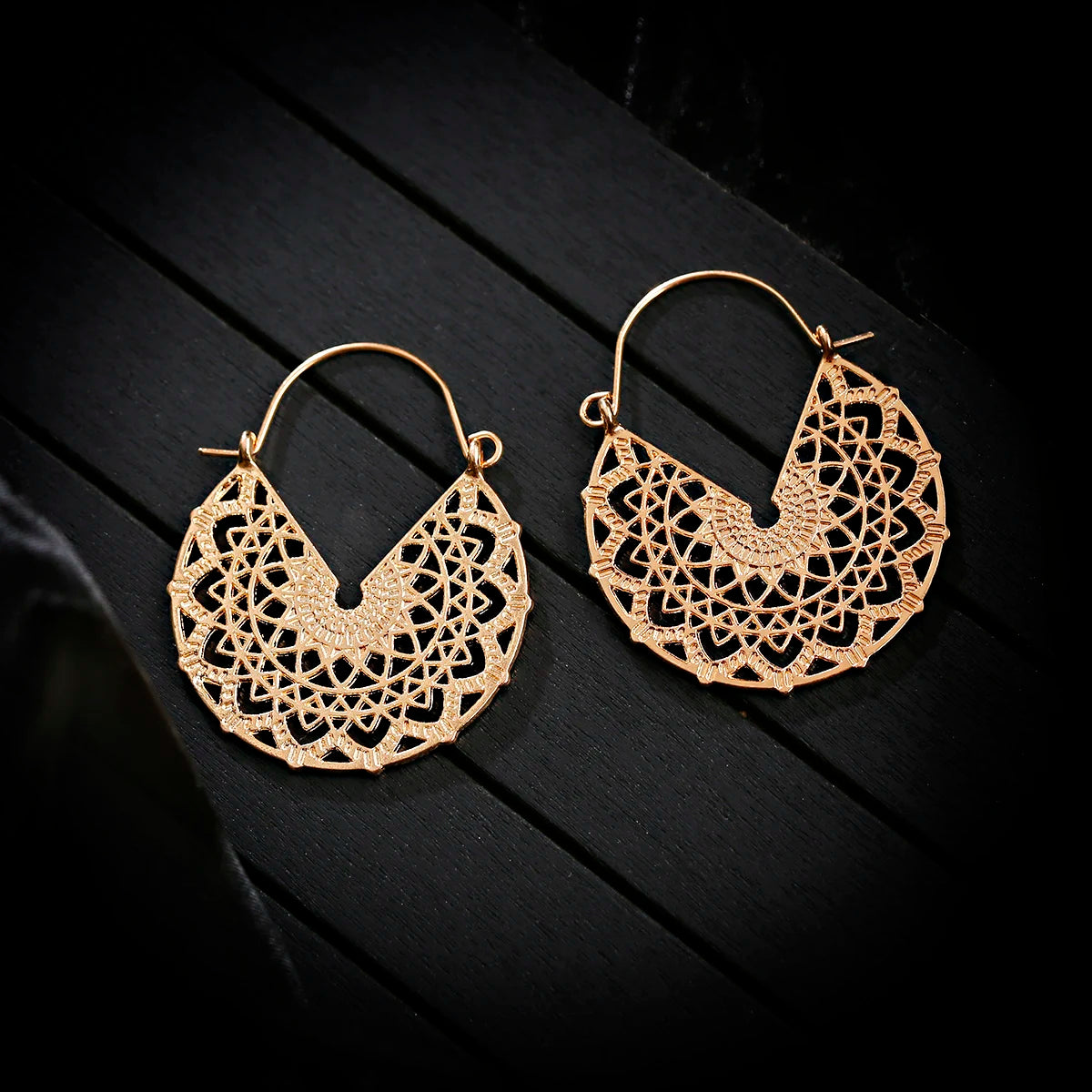 Bohemian Orange Beaded Tassel Drop Earrings Ethnic Carved Alloy For Women Vintage Stone Boho Ladies Earrings