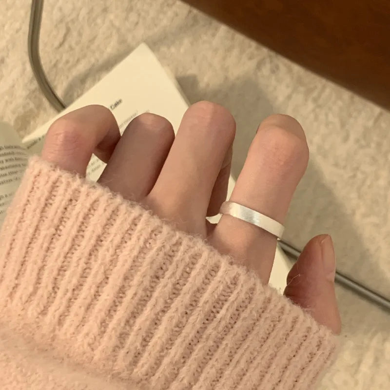 Korean Style Niche Frosted Combination Rings for Women, Fashionable, Simple, Everyday Korean Style Stackable Rings, Unique Autumn and Winter Statement Index Finger Rings