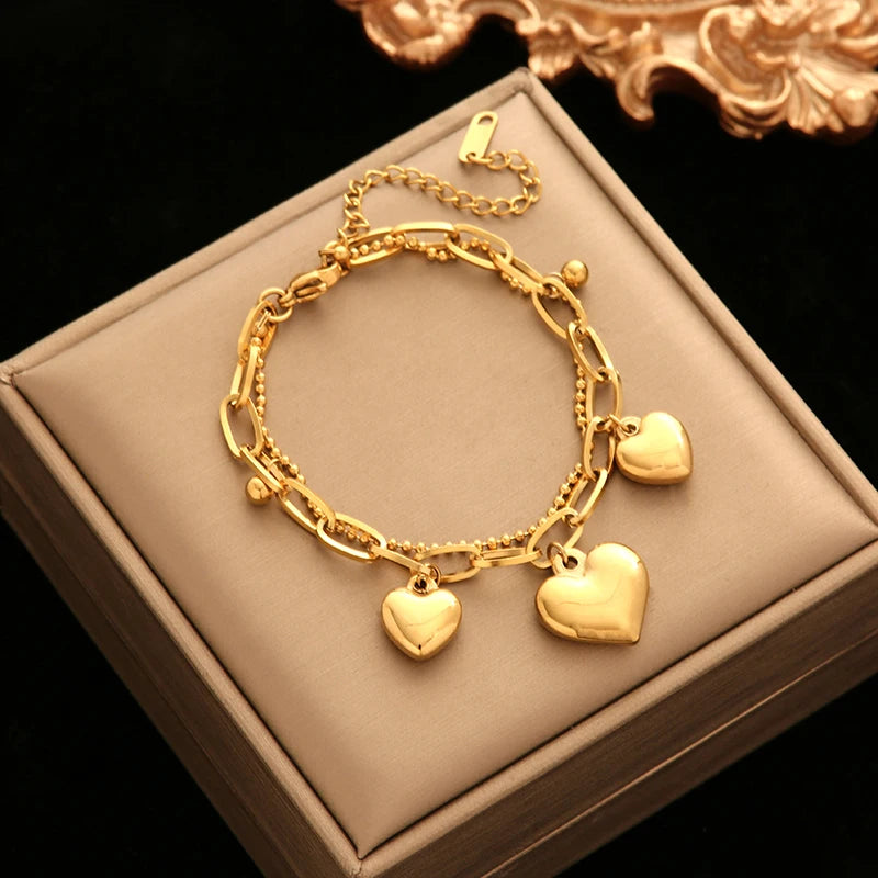 Bracelet Femme Étoile & Lune Dorée