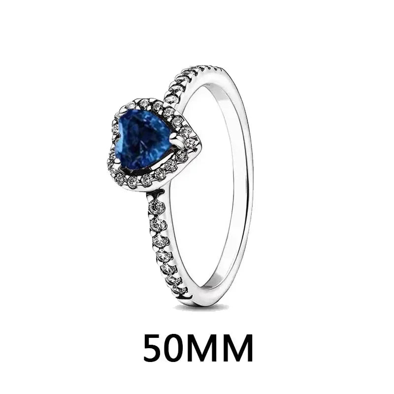 New 925 sterling silver heart-shaped pink ring necklace earring set luxurious sparkling charm jewelry fashion wedding gift