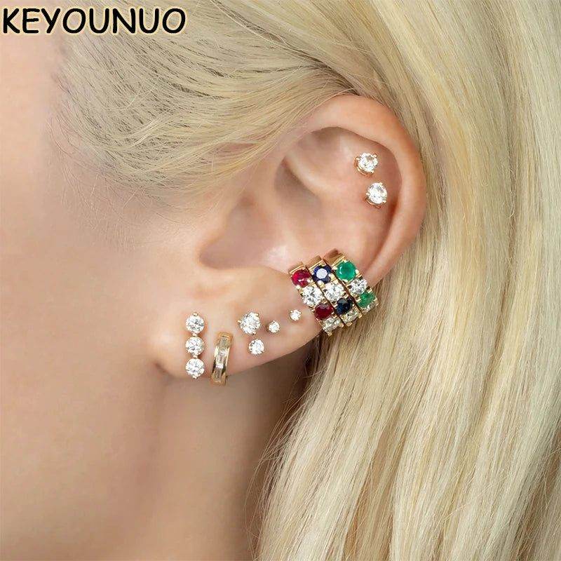 KEYOUNUO 1Pcs Gold Silver Filled Ear Cuffs Earrings For Women Pearl Zircon Fake Piercing Golden Clip Earring Jewelry Wholesale