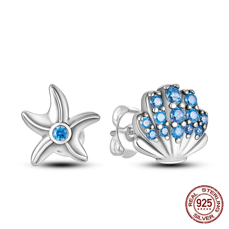 Classic 100% 925 Sterling Silver Wings Heart Inlaid Unicorn Women's Earrings Suitable for Birthday Party Anniversary Gift