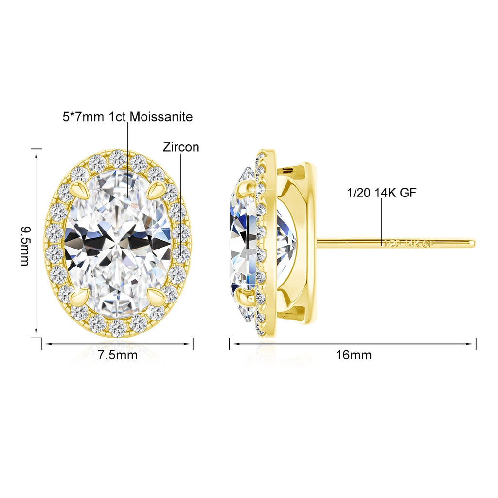 14K Gold Filled Hoop Earrings for Women Men Moissanite Huggies Earring Piercing Body Jewelry