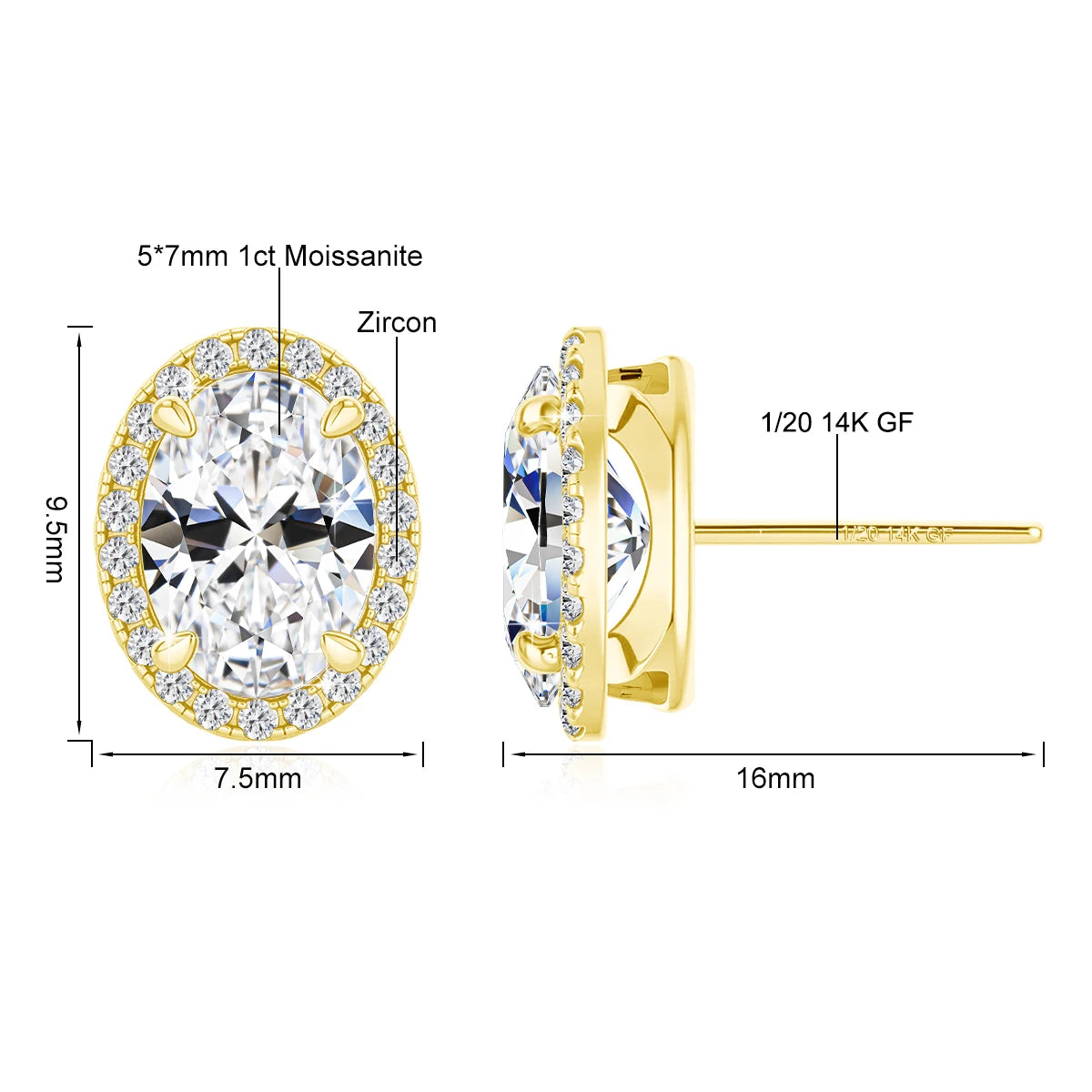 14K Gold Filled Hoop Earrings for Women Men Moissanite Huggies Earring Piercing Body Jewelry