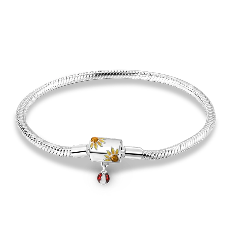 925 Sterling Silver Bracelets 17-20CM Original Leaf Clover Butterfly Heart Bracelet Fit DIY Charms Beads Fashion Women Jewelry