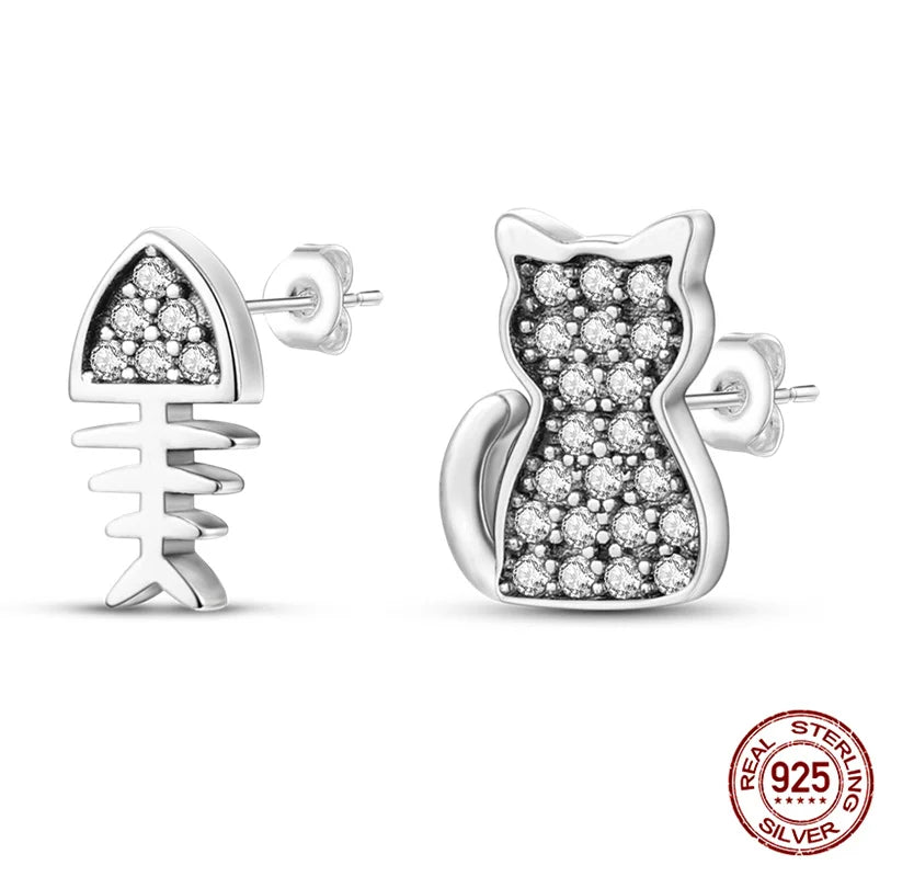 Classic 100% 925 Sterling Silver Wings Heart Inlaid Unicorn Women's Earrings Suitable for Birthday Party Anniversary Gift