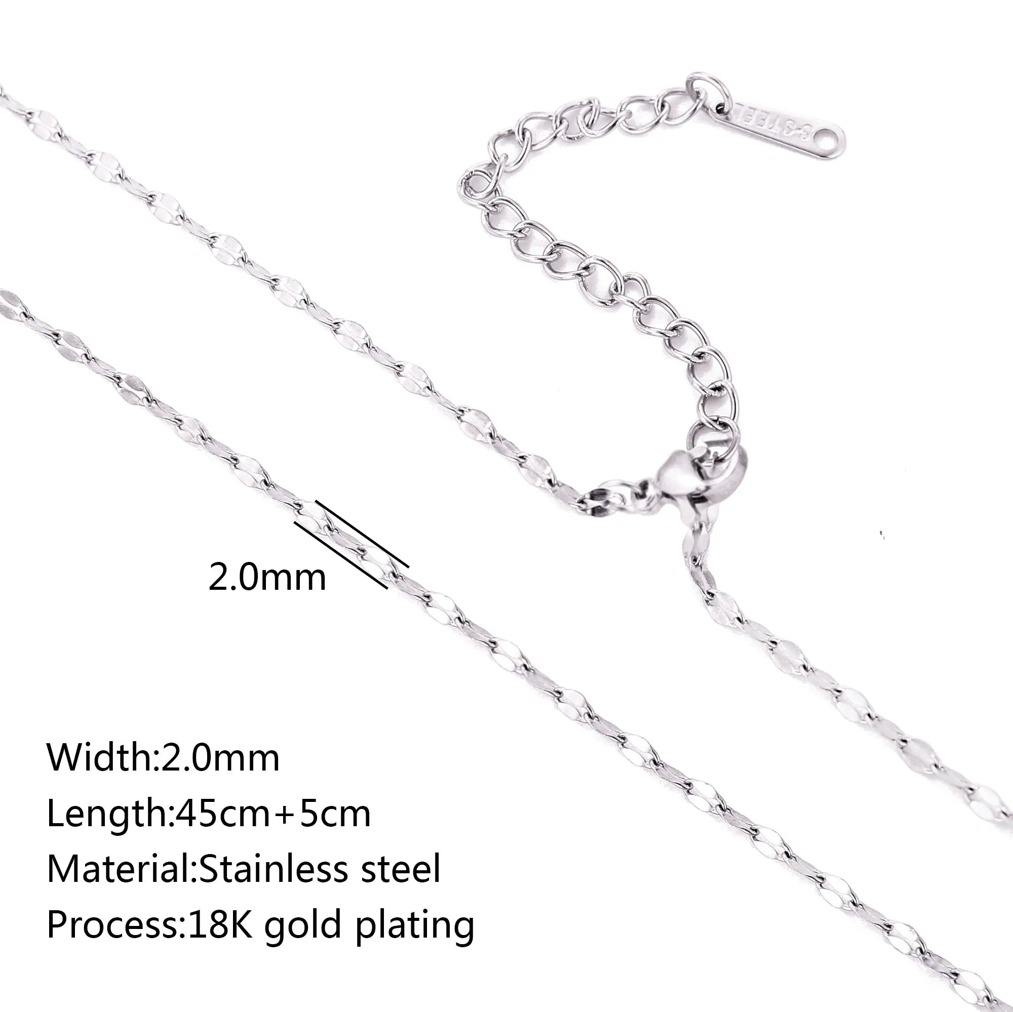 5pc 18K Gold Color PVD Plated Stainless Steel Cuba Cross O Ripple Twisted Chain Necklace Adjustable Chain DIY Necklace Wholesale