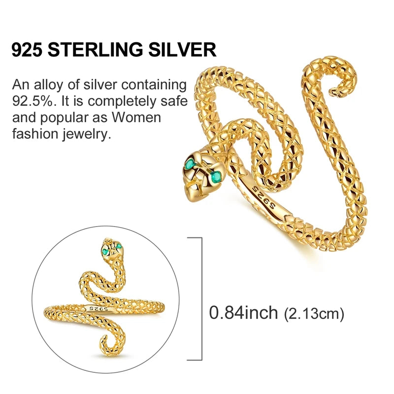 Ring 925 Sterling Silver Sparkling Gold Heart Star Moon Chain Ring For Women Man Girl Wedding Anniversary Part Ring Jewelry Gift