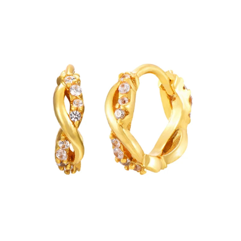 18K Gold-Plated Gold Earrings For Women 925 Sterling Silver Ear Needle Zircon Crystal Earrings Luxury Romantic Wedding Jewelry