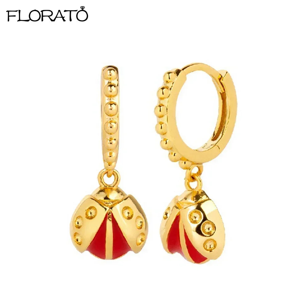 925 Silver Needle Snake Hoop Earrings for Women Trend Gold Earrings Colour Enamels Animals Crystal Pendant Earrings Jewelry Gift