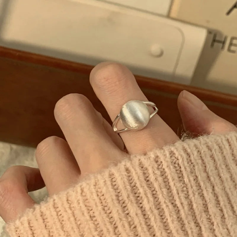 Korean Style Niche Frosted Combination Rings for Women, Fashionable, Simple, Everyday Korean Style Stackable Rings, Unique Autumn and Winter Statement Index Finger Rings