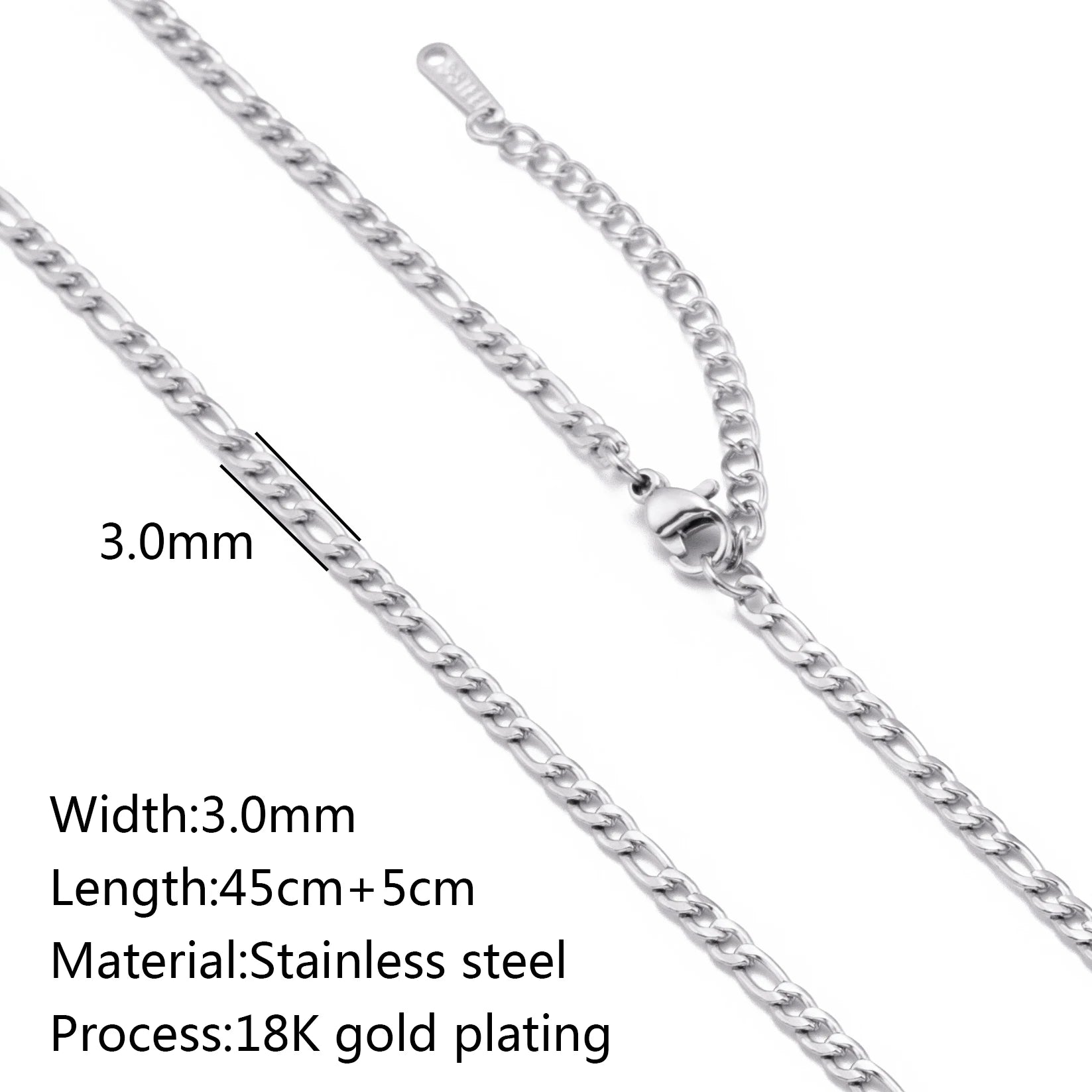 5pc 18K Gold Color PVD Plated Stainless Steel Cuba Cross O Ripple Twisted Chain Necklace Adjustable Chain DIY Necklace Wholesale