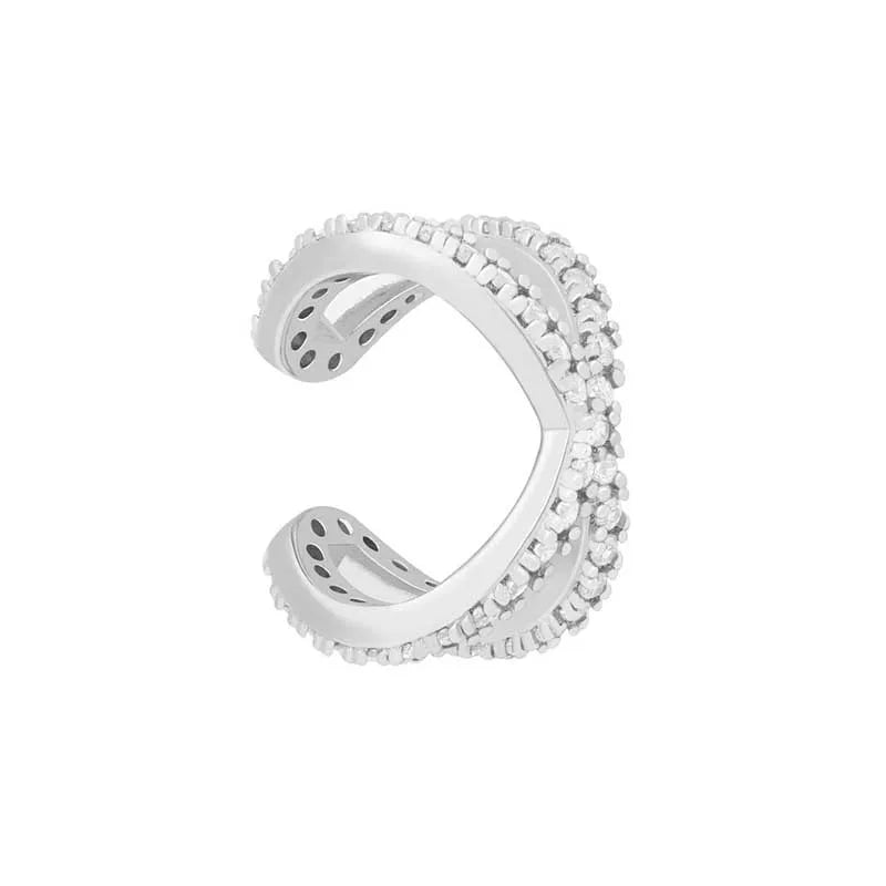 KEYOUNUO 1Pcs Gold Silver Filled Ear Cuffs Earrings For Women Pearl Zircon Fake Piercing Golden Clip Earring Jewelry Wholesale