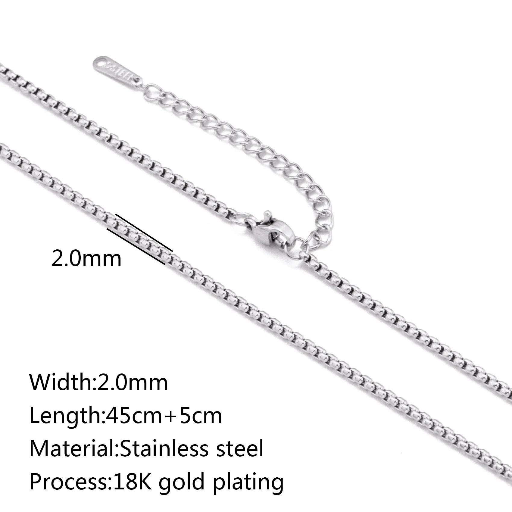 5pc 18K Gold Color PVD Plated Stainless Steel Cuba Cross O Ripple Twisted Chain Necklace Adjustable Chain DIY Necklace Wholesale