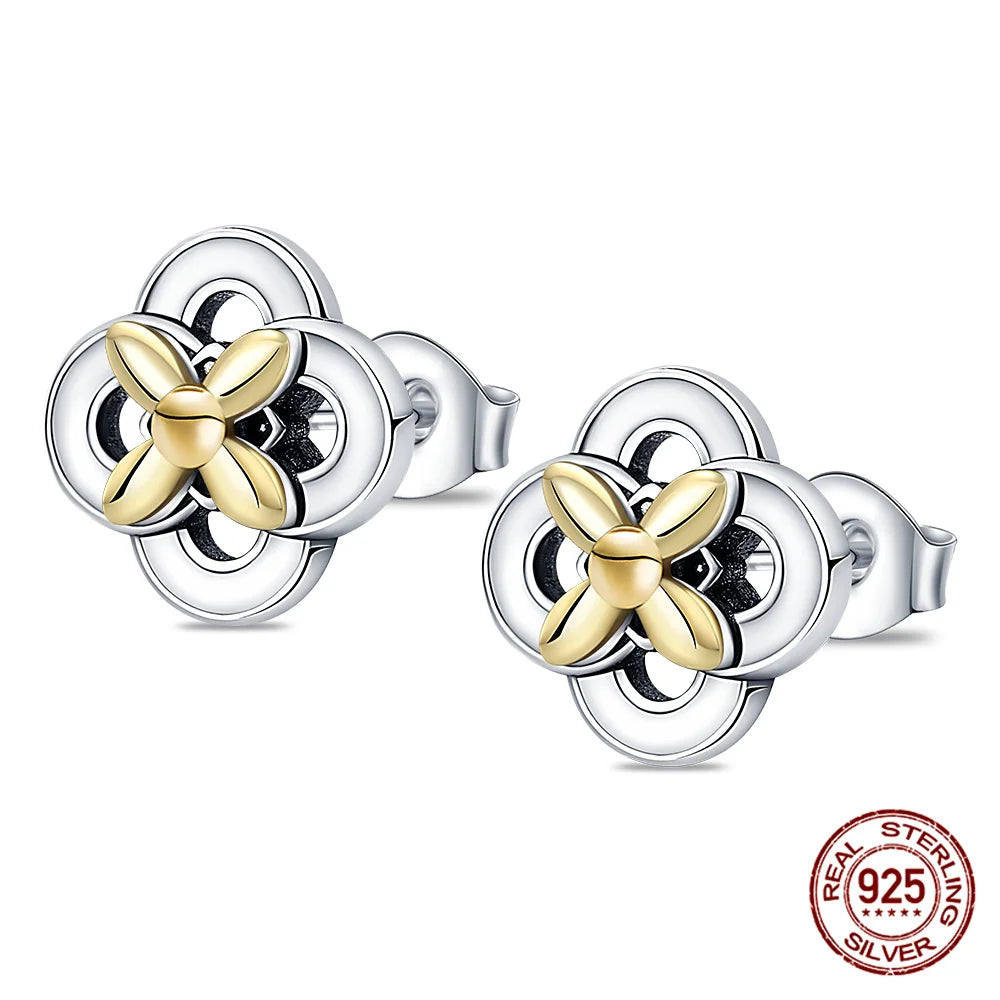 Classic 100% 925 Sterling Silver Wings Heart Inlaid Unicorn Women's Earrings Suitable for Birthday Party Anniversary Gift